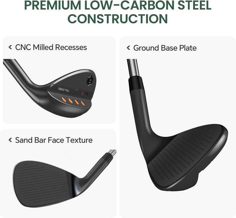 Full Choice Golf Wedges, CNC Milled Face for More Spin and Control, 52/56/60/70 Degree Golf Sand Wedge, Gap Wedge, Lob Wedge Golf Clubs, Wedges Golf Clubs for Men Women Right Hand - Image 5